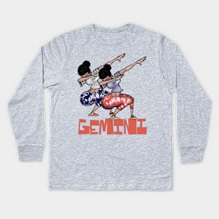 Front and Back Gemini GG Kids Long Sleeve T-Shirt